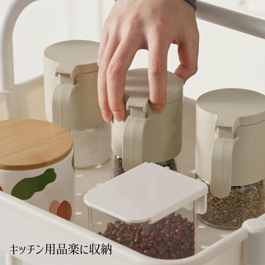 キッチンワゴン キャスター付き 3段収納ワゴン 幅42×奥行35×高さ87cm 大容量 防錆 60kg耐荷 組立簡単 移動楽々 軽量