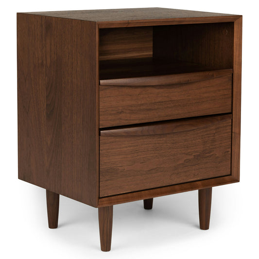 Lenia 2-Drawer Nightstand - Walnut