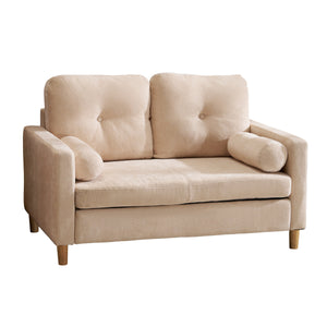 ソファ 二人掛け カウチ 枕付き ソファー 柔軟 取付可能な脚 柔軟な背もたれ 取り外し可能な背もたれ コンパクト 一人暮らし