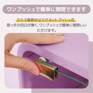 コレクションケース コレクションシェルフ ガラスディスプレイキャビネット4段 高さ調節可能 フィギュア 収納 背面ミラー 強化ガラス棚