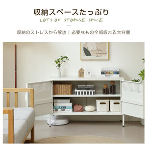 金属製キャビネット スチールチェスト メタル 金属製 扉付き テレビ台 サイドボード 収納棚 リビング モダン 棚 書類 韓国インテリア ホワイト