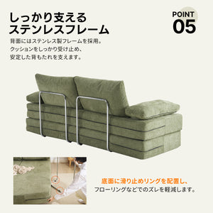 ソファベッド 圧縮ソファ 3way ソファー ソファ 26D高反発ウレタン 2人掛け 北欧 レイアウト可能 3人掛け 折りたたみ モダン リビングソファー