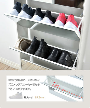 下駄箱 5段 シューズラック 玄関収納 ひとり暮らし スリムタイプ 靴収納ラック 靴収納棚 倒れ防止道具取付必要