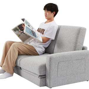 2 seater sofa ソファ 2人掛け 収納付き ファブリック 両側に肘掛け付き 木脚外し可能 ローソファ コンパクト ひとり暮らし カウチソファー
