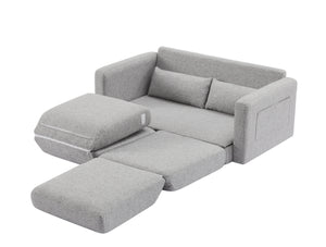 2 seater sofa ソファ 2人掛け 収納付き ファブリック 両側に肘掛け付き 木脚外し可能 ローソファ コンパクト ひとり暮らし カウチソファー
