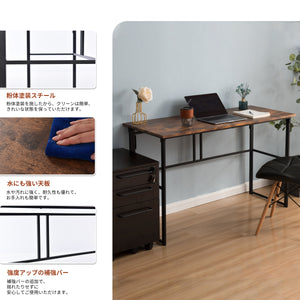 パソコンデスク シンプルワークデスク ゲーミングテーブル 幅120cm PCデスク 学習机 勉強机 折りたたみ 完成品 木製 しっかりした構造