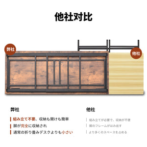 パソコンデスク シンプルワークデスク ゲーミングテーブル 幅120cm PCデスク 学習机 勉強机 折りたたみ 完成品 木製 しっかりした構造