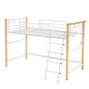 ロフトベッド パイプベッド シングル 耐荷重150kg システムベッド ロータイプ ミドルタイプ 棚 収納 北欧風 大人 一人暮らし ハンガーポール4本付属 スチール 耐震 ベッド 子供部屋