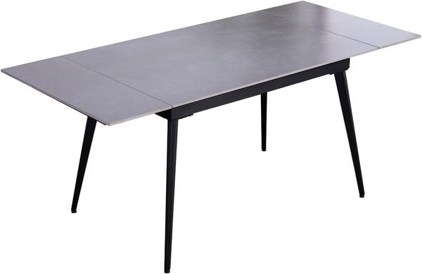 ダイニングテーブル 伸長式 セラミック 伸縮 幅120-180cm 4-6人掛け 耐熱 sanjp-1296 (グレー(テーブル単品))