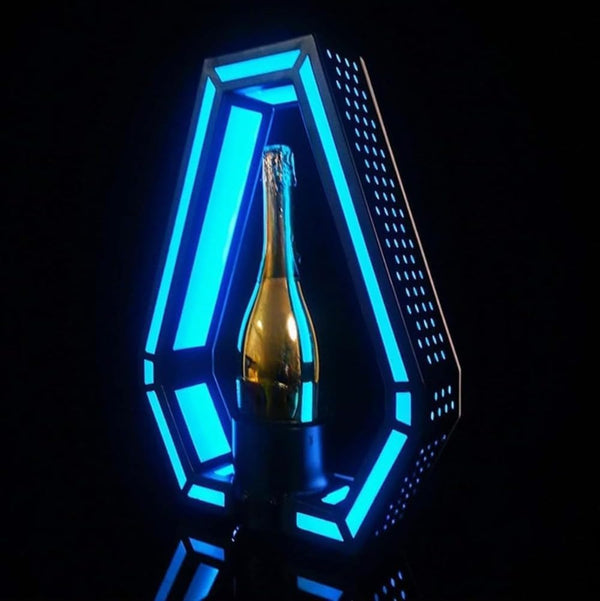 7色のスペードのエースシャンパンボトルプレゼンター、光るワインボトルディスプレイ、LED照明付き酒ボトルディスプレイ棚、商用ホームバーパーティーナイトクラブ用