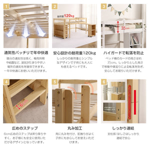 システムベッド ロフトベッド 木製 シングル ベッド ロータイプ ベッド デスク 本棚 机付き 学習机 コンパクト 本棚付き 木製ベッド 天然木 収納 子供 大人 一人暮らし コンパクト ミドルベッド 分離 分割 分割式