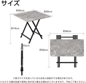 折りたたみテーブル&チェアセット Probasto ダイニングテーブル 約80×80×74cm パイプ椅子 幅25×奥行32×高さ77cm 組み立て不要 食事