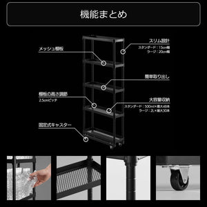 Bauhutte( バウヒュッテ ) スリムボトルラック ペットボトル 収納 ストッカー ( 幅 15 × 奥行 46 高さ 112.3 cm BHS-150