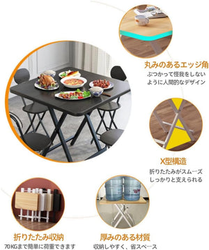 ダイニングテーブル 折り畳みテーブル 60×60×74cm 食卓 勉強机 パソコンデスク リビングテーブル 机 折り畳み ワークデスク 折りたたみデスク 完成品