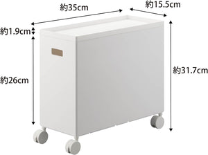 蓋付き 収納ボックス ワゴン L ホワイト 本体：W15.5×D35×H31.7cm(キャスター含む) タワー tower キャス