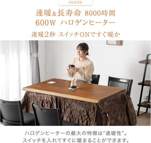 ダイニングこたつセット 2点セット 4人掛け 【こたつテーブル＋掛け布団】耳付き天板 速暖2秒 99901190(120795)