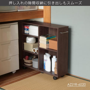 棚 キッチンワゴン カート 収納 収納棚 ラック 調味料ラック おもちゃ キッチン 本棚 幅60×奥行26×高さ65cm 取っ手 キ
