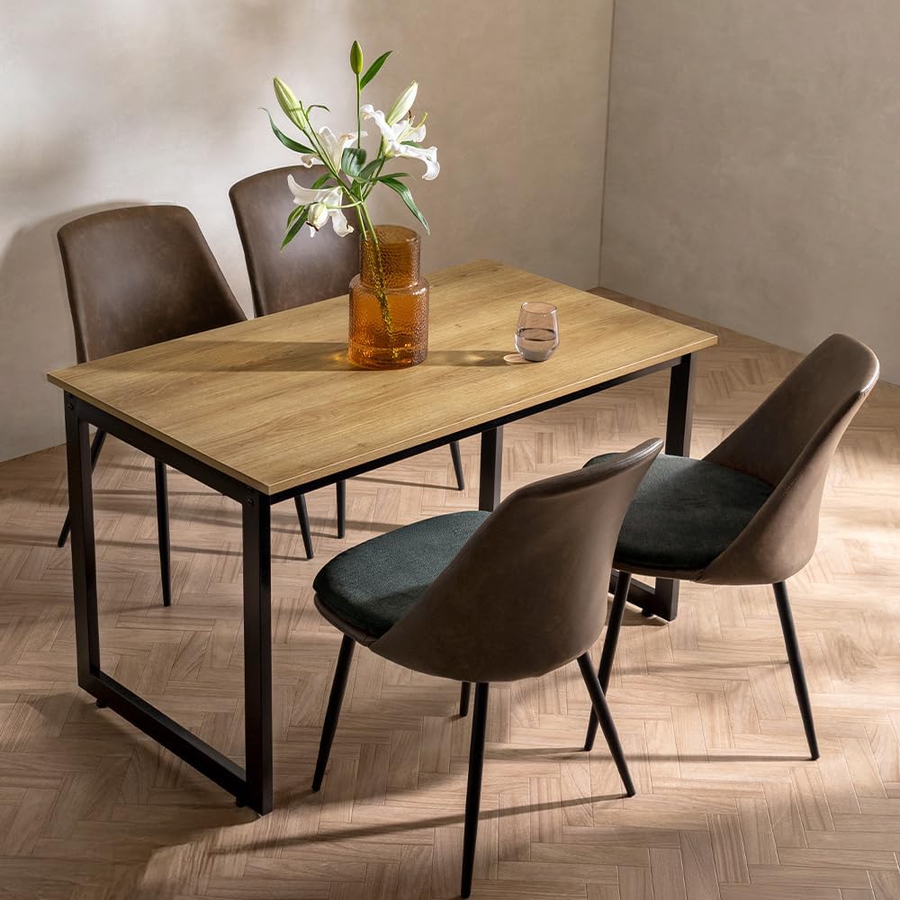 ダイニングテーブル 単品 食卓 カフェテーブル スチール脚 Velde（ヴェルデ） (ナチュラル 120cm メラミン)