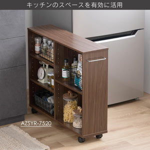 棚 キッチンワゴン カート 収納 収納棚 ラック 調味料ラック おもちゃ キッチン 本棚 幅60×奥行26×高さ65cm 取っ手 キ