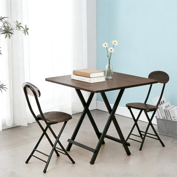 折りたたみテーブル&チェアセット ダイニングテーブル 70×70×74cm パイプ椅子 完成品 在宅ワーク 勉強机 作業台 食卓 パソコン デスク 3点セット