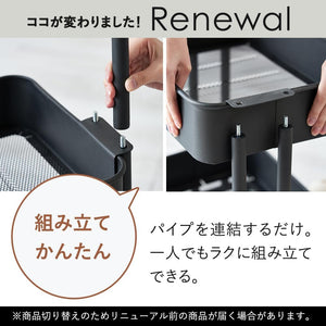 キッチンワゴン ワゴン 調味料ラック バスケットラック 収納ワゴン 3段 キャスター付 幅44.5×奥行35×高さ78cm ホワイト KW-L0