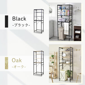 ドリス ゴミ箱収納ラック ゴミ箱収納付きレンジ台 スリム 幅60cm 奥行44cm 高さ170cm スライド棚付き 棚の高さ調整可 食器棚 レンジ台 炊飯器 キ