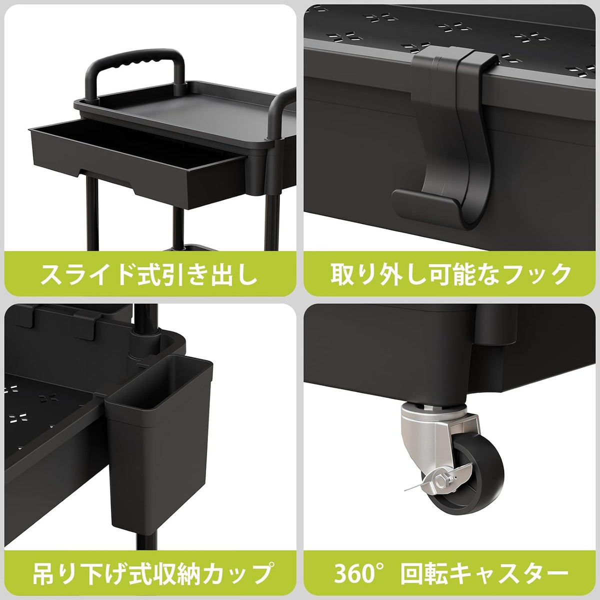 キッチンワゴン キャスター付き 3段 収納ワゴン 引き出し付き 収納カート ペットボトル収納 耐荷重30kg キッチン トイレ 浴室 オフィス 冷蔵庫横