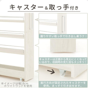 隙間収納 10cm キッチンワゴン スリム キャスター付き すき間ラック ハイタイプ 冷蔵庫横 収納 キッチン 洗面所 省スペース ブラック