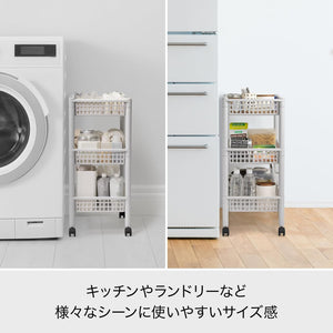 キッチンワゴン 収納 ステージワゴン ストーングレー ST-30 サイズ/約幅31.8×奥行46.7×高さ70cm キャスター付