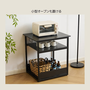 プリンター台 3段 大型 キャスター付き レーザープリンタ インクジェットプリンタ対応 高さ70.5cm 幅60cm 耐荷重30kg ブラック