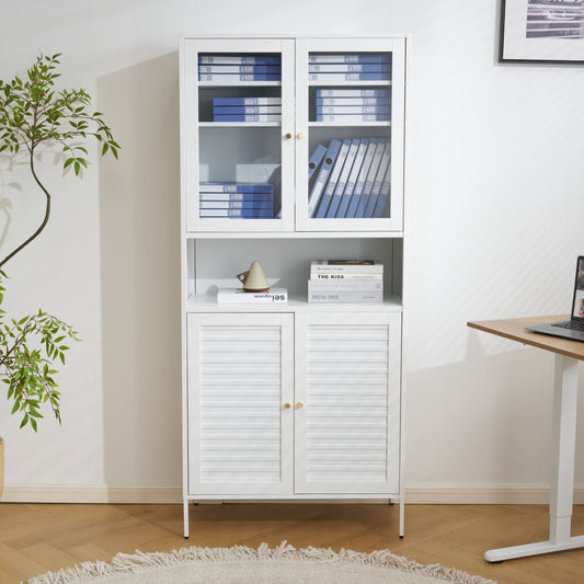 スチール書庫 オフィス収納 食器棚 キッチン収納 スリム キッチンボード キッチンキャビネット 電子レンジ台 棚 ラック リビング 炊飯器 ホワイト