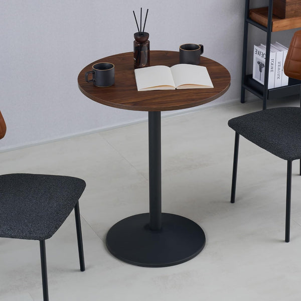 カフェテーブル 円形 直径60cm ダイニングテーブル 丸テーブル コーヒーテーブル ワークデスク 2人掛け 1本脚 食卓用 北欧 cocot (ブラ