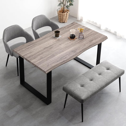ダイニングテーブルセット 4点セット 4人掛け 140×80cm 肘付き ダイニングチェアー ベンチ 72610002(87441)