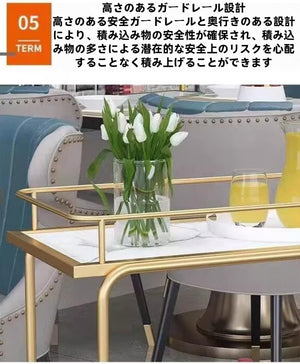 キッチンカート キッチン収 納カート 2/3段 配膳車 透明で美しい質感 多層鉄アート 二重層収 納 塗装された鉄 強力な耐荷重能力 容量を増やす ユニバーサル