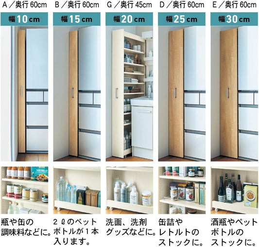 キッチンワゴン 隙間収納 リバーシブル 冷蔵庫横 すきま キッチンストッカー 【リニューアル】 B 幅15 奥行60