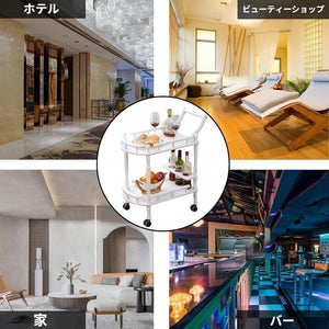 ローリングキッチンカート、ホルダー付きホームバーサービングカート、モバイル2段酒飲料カート、ダイニングルーム、リビングルーム用の素朴なバーカート (茶色（静音プ