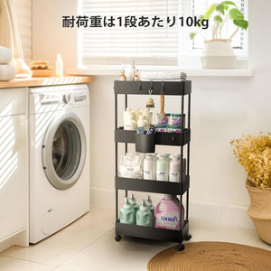 キッチンワゴン 隙間収納 キャスター付き ワゴン キッチン 洗面所 収納 スリム 収納カート 13.5cm 18cm 22cm 冷蔵庫横 台所 浴室 トイレ 3