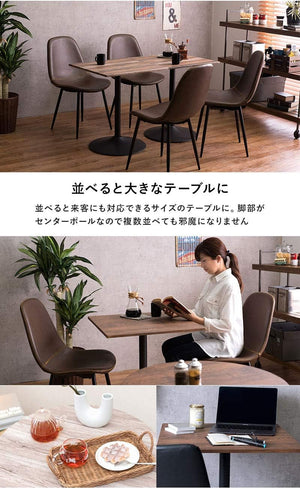 ダイニングテーブル カフェテーブル ダイニング 食卓 【木目調天板×スチール脚】 正方形 角型 インダストリアル 幅60 ナチュラル LT-4919NA