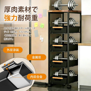 キッチンワゴン 隙間収納 ワゴン キャスター付き スリムワゴン 幅20/25/32cm 洗面所 洗濯機横 冷蔵庫横 ペットボトルラック 調味料棚 (黒 幅20