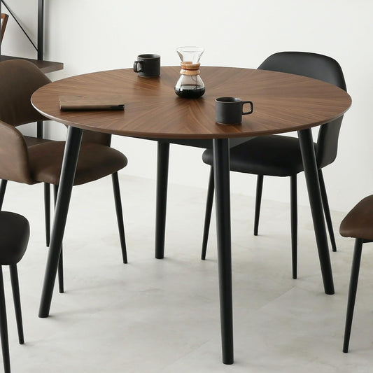 ダイニングテーブル 幅110cm 丸テーブル 4人用 シンプル ダイニング 円卓 北欧風 カフェ風 天然木 木製 単品 dn-circo (ウォールナ