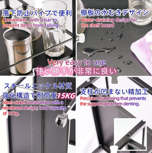 スチールラック PS5 横置き 本体2.6kg 耐荷重30kg 幅43x奥行30x高さ48cm スタンド 収納ワゴン プリンター台 デスク下/サイド収納 ストッ