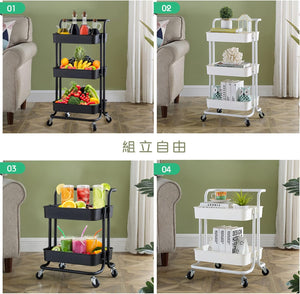 キッチンワゴン キャスター付き 3段ワゴン 耐荷重60kg ホワイト