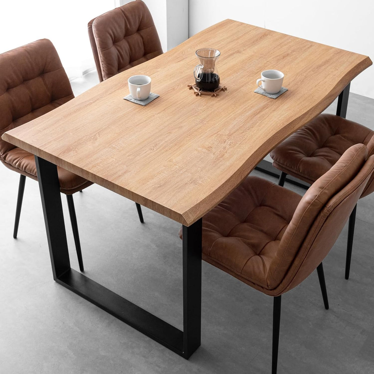 ダイニングテーブル 単品 140cm 4人掛け 長方形 ヴィンテージモダン スチール ブラック脚 72600040(85595)