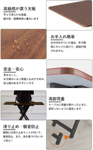 Probasto 折りたたみテーブル&チェアセット ダイニングテーブル 約80×80×74cm 折りたたみチェア 幅25×奥行32×高さ77cm パイプ椅子 完