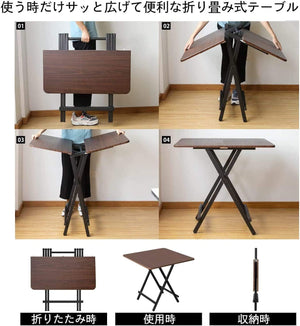 Probasto 折りたたみテーブル&チェアセット ダイニングテーブル 約80×80×74cm 折りたたみチェア 幅25×奥行32×高さ77cm パイプ椅子 完