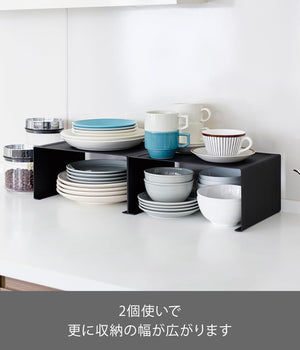キッチンスチール コの字ラック L ブラック 約W30.5XD22XH14cm タワー tower キッチンラック スタッキング