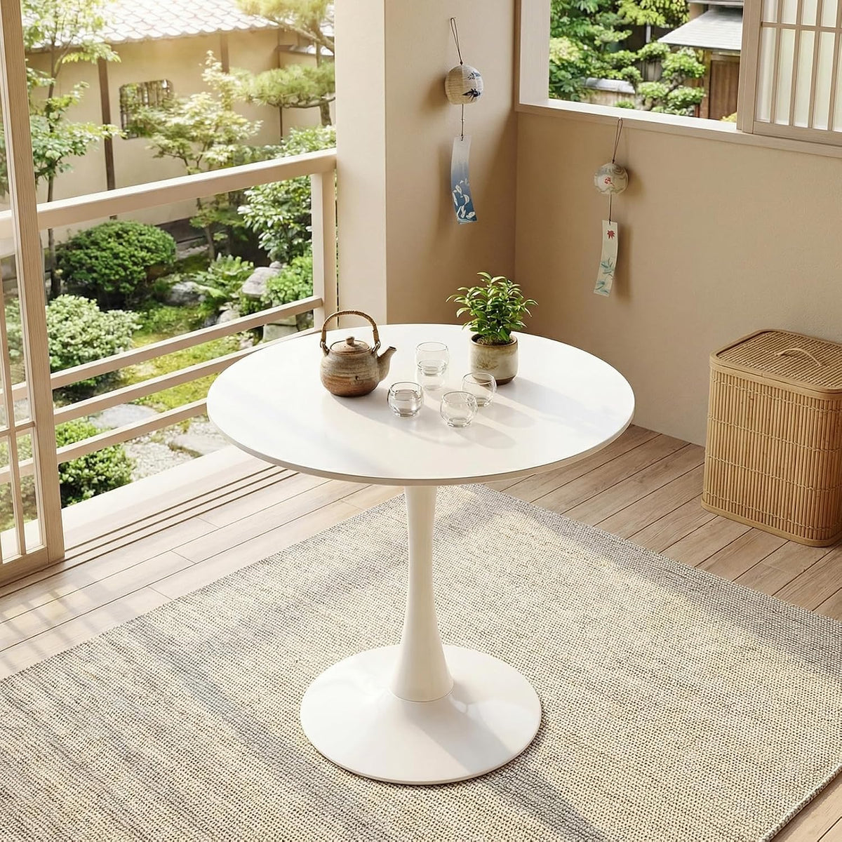 ダイニングテーブル 丸 直径70cm 1人用 カフェテーブル ホワイト