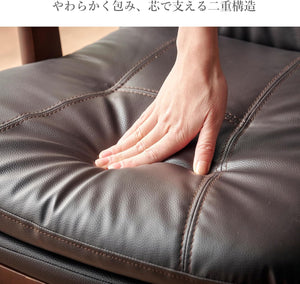 カグワールド ダイニングチェア 回転 カフェチェア 1脚 肘付き ふかふか 北欧 PVCレザー 椅子 ミディアムブラウンMBR