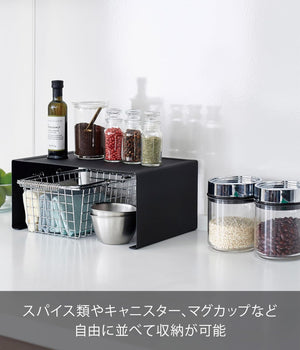 キッチンスチール コの字ラック L ブラック 約W30.5XD22XH14cm タワー tower キッチンラック スタッキング