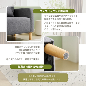 ソファー リビングソファ 2人掛け パイナップル型 背もたれ 脚取り外し お掃除ロボット対応 幅103cm 肘付き クッション2個付き 収納ポケット付き